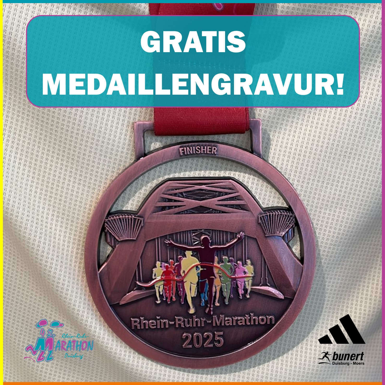 Ein Moment für die Ewigkeit! 😍Alle Finisher beim Rhein Ruhr Marathon 2025 bekommen nicht nur....