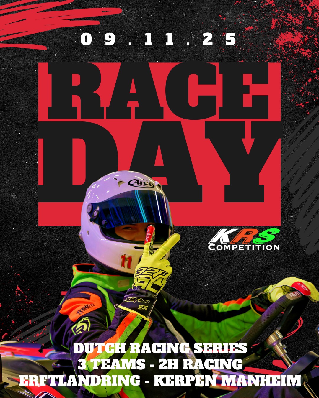 Morgen steht der legendäre Erftlandring in Kerpen-Manheim ganz im Zeichen der Dutch Racing Series – und KRS Competition ist mit drei starken Teams am Start!
Spannende Zweikämpfe, packende Runden und maximaler Einsatz sind garantiert – wir freuen uns auf ein starkes Rennen!
© Bild / Plakat: Erik Forker / KRS Competition
#gottfriedschultzdormagen #imocareimmobilienservicegmbh #sinnilandevents #wohndesignpulheim #BOBAutomobile #karosserieschrickel #Race4Hospiz #teamwork #teamspirit #KRSCompetition #TeamPower #KartingPower #KartingVibes #MotorsportLovers #MotorsportLiebe #karting #sodiworldseries #sws #endurancerace #RacingCommunity #RacingIsLife #RacingCommunity #LetsRace #RaceWeekend #RacingPassion #endurancerace #Adrenaline #dutchracingseries #Erftlandring #Kerpen