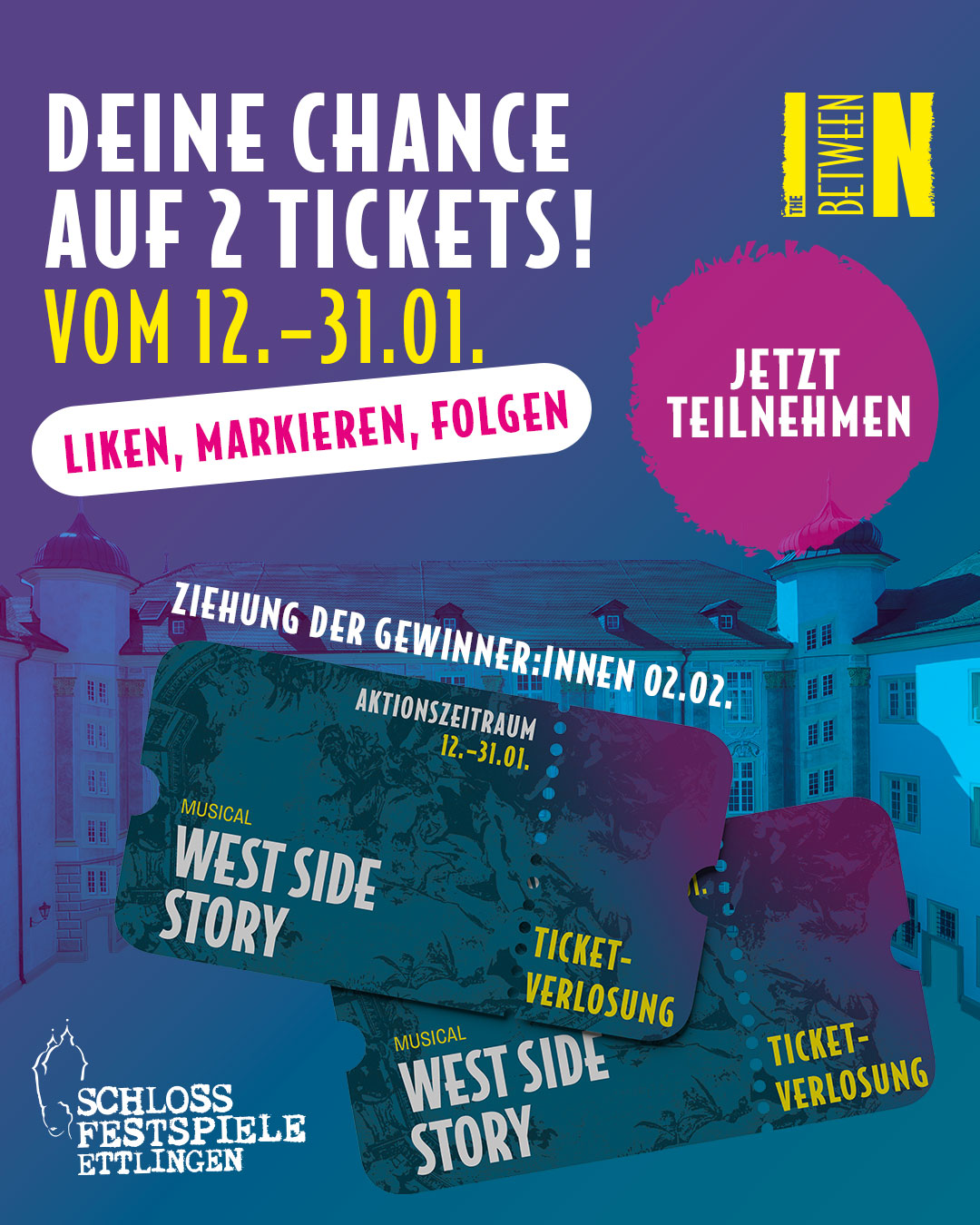 GEWINNSPIEL – DEINE CHANCE AUF 2 TICKETS! 🎟️Vom 12.–31.01.2026 verlosen wir 2 Tickets f....