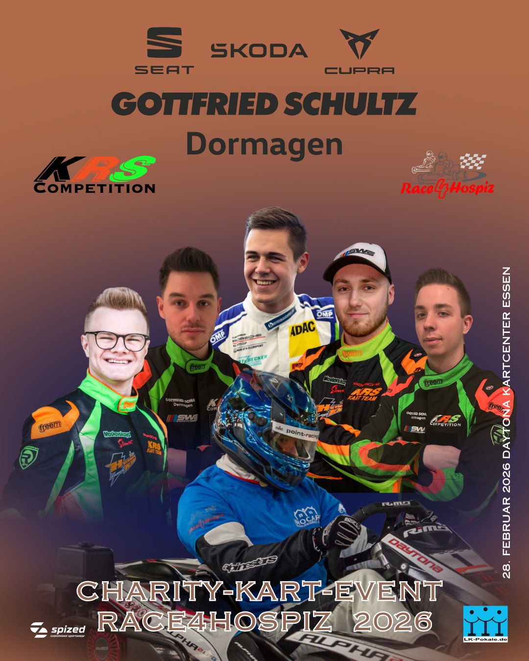 Teamvorstellung Race4Hospiz 2026:
Gottfried Schultz Dormagen by KRS Competition
Dieses Team steht für Verlässlichkeit, Zusammenhalt und den unbedingten Willen, bis zur letzten Runde alles zu geben.
Mit Tom, Christian, Joel, Patrick und Luca geht Gottfried Schultz Dormagen by KRS Competition beim Charity-Event Race4Hospiz an den Start – mit dem klaren Ziel, auch in diesem Jahr wieder einen Platz auf dem Podium zu erkämpfen.
Über Stunden konstant abliefern, mental stark bleiben und sich gegenseitig pushen – genau das zeichnet dieses Team aus. Doch bei Race4Hospiz geht es um mehr als Platzierungen: Es geht darum, Motorsport zu nutzen, um gemeinsam für den guten Zweck zu fahren.
Unterstützt vom starken Partner Gottfried Schultz Dormagen verbindet dieses Team Leistung mit Herz – Runde für Runde, für eine Sache, die zählt.
© Bilder / Plakat: Racephotography by Denis P, Joel Sturm / KRS Competition
#gottfriedschultzdormagen #ascautoservicecenter #blglogistics #BOBAutomobile #karosserieschrickel #Race4Hospiz #teamwork #teamspirit #KRSCompetition #TeamPower #KartingPower #KartingVibes #MotorsportLovers #MotorsportLiebe #karting #sodiworldseries #sws #endurancerace #RacingCommunity #RacingIsLife #RacingCommunity #LetsRace #RaceDay #RacingPassion #lkpokale #lk_pokale #endurancerace #Adrenaline
