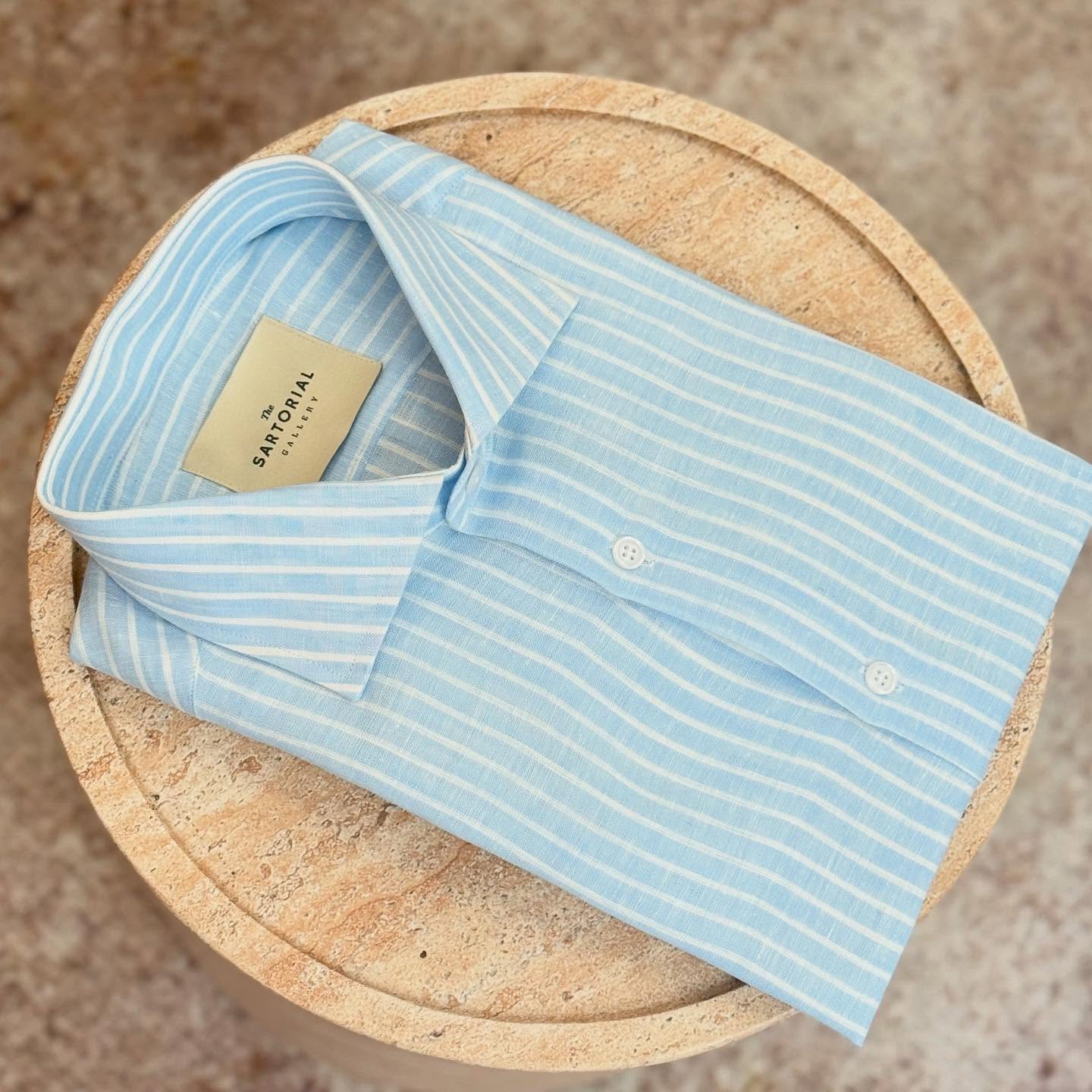 Blue Srtripes Linen Shirt ?☀️
.
#madetomesure #thesartorialgallerymadrid #madrid #bespoke #sastreria #columela3