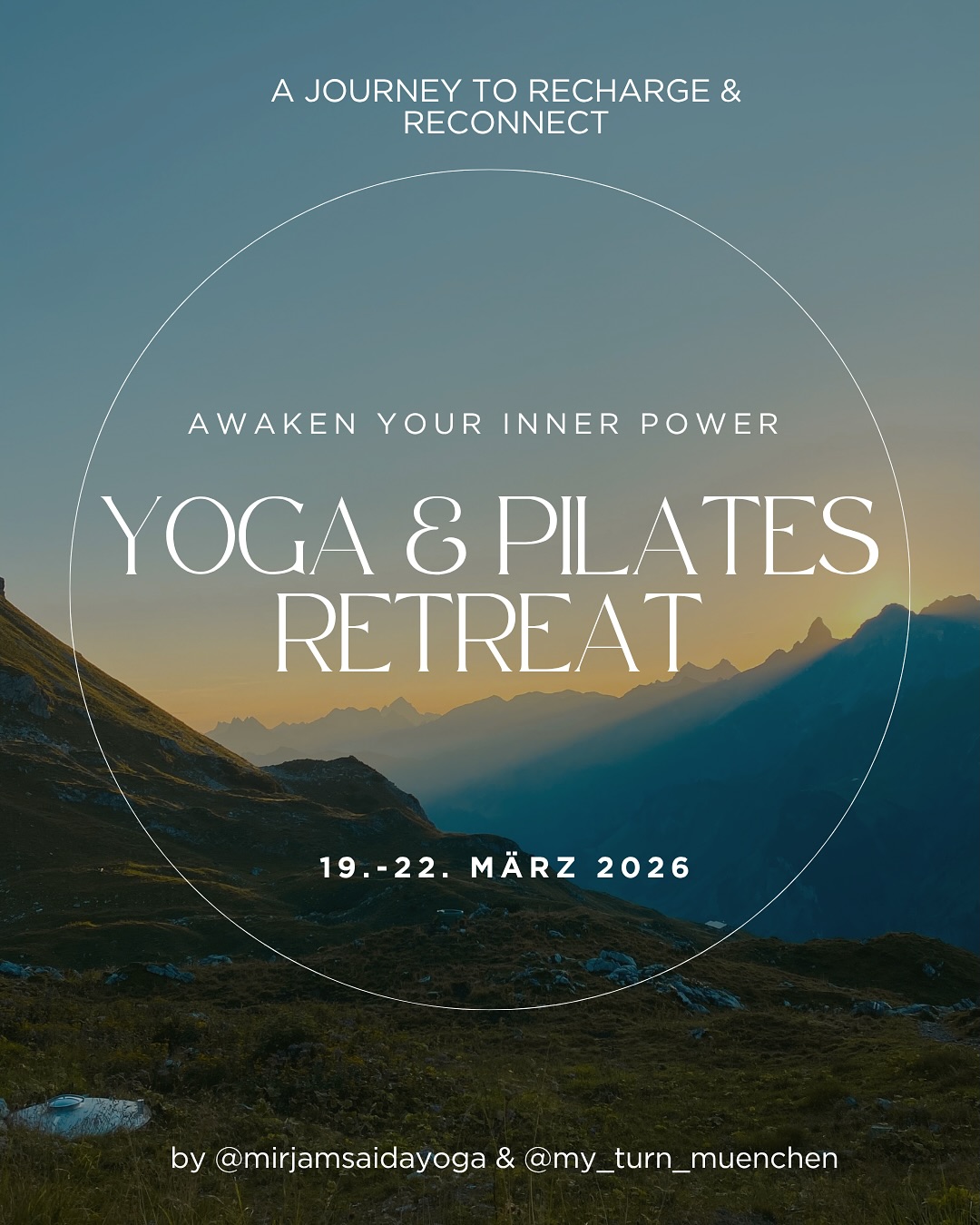 BOOKING IS OPEN ? | weil es einfach so schön war, gehen wir in die nächste Runde! Gemeinsam mit @anjuska.d laden wir dich zu unserem dritten Yoga & Pilates Retreat in Garmisch-Partenkirchen ein – unter dem Motto AWAKEN YOUR INNER POWER. Eine Reise, um aufzutanken, loszulassen und dich wieder mit deiner inneren Stärke zu verbinden. ?❤️?
Freu dich auf vier Tage voller Bewegung, Leichtigkeit & bewusster Auszeit: morgens Pilates mit Bergblick, danach ausgiebig brunchen, spazieren, saunieren, tief durchatmen oder kreativ werden und am Abend bei Yoga, Meditation oder einer Kakaozeremonie den Tag ausklingen lassen. 
Unsere Unterkunft @heimat1883 ist ein Ort zum Ankommen – voller Wärme, Geschichte und Herzlichkeit. Eingebettet in die Natur, wo Körper, Geist & Seele in Einklang kommen können.
Details:
? 20.–23. März 2026 
@heimat1883 | Garmisch-Partenkirchen
Mehr Infos über den Link in Bio.
Wir freuen uns riesig auf dich. ✨
Von Herzen,
Mirjam & Anjuska
#retreat #yogaretreat #pilatesretreat #garmischretreat #innerpower #recharge #reconnect #wellness #zeitfürdich #mountainmagic #yoga #pilates