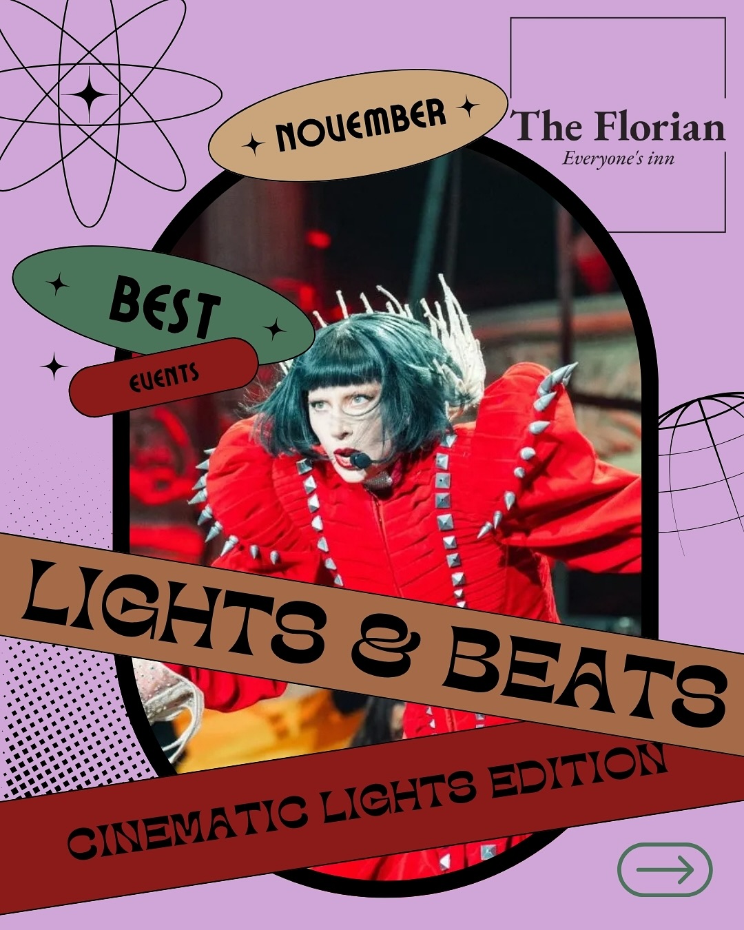 ?November brings a spectacular mix of music, film, and glowing nights across Amsterdam and Haarlemmermeer. It’s a month made for culture lovers.✨
?️ Nov 1 – Museum Night (Amsterdam, 70+ museums)
One night, endless art. Explore Amsterdam’s museums after dark with live music, workshops & performances.
? Nov 9 – The Mayhem Ball (Ziggo Dome)
One of the biggest pop icons of our time takes the stage for a night of pure energy and show-stopping moments.
? Nov 13–23 – International Documentary Film Festival (Various venues)
Over 300 international documentaries showcasing the world through unique perspectives.
? Nov 23 – Cruquius Concerten: Skazka Strijkkwartet (Kunstfort bij Vijfhuizen)
An evening of emotion and elegance with Janáček’s Kreutzer Sonata — love, jealousy, and beautiful strings.
? Nov 25 – Jamiroquai: The Heels of Steel Tour (Ziggo Dome)
Get ready for funk, groove, and timeless hits in one unforgettable night.
? From Nov 27 – Amsterdam Light Festival (Canals)
Admire dazzling light artworks illuminating the city’s iconic canals — a must-see winter spectacle.
What’s your November vibe — lights, music, or movies? ?
#NovemberInTheNetherlands #TheFlorianHotel #CinematicLightsEdition #AmsterdamEvents #AmsterdamLightFestival #MuseumNight #IDFA #ZiggoDome #Jamiroquai #LadyGaga #CruquiusConcerten #Haarlemmermeer #Hoofddorp #CultureAndMusic #DutchEvents #FallVibes #ExploreAmsterdam #TheFlorianExperience