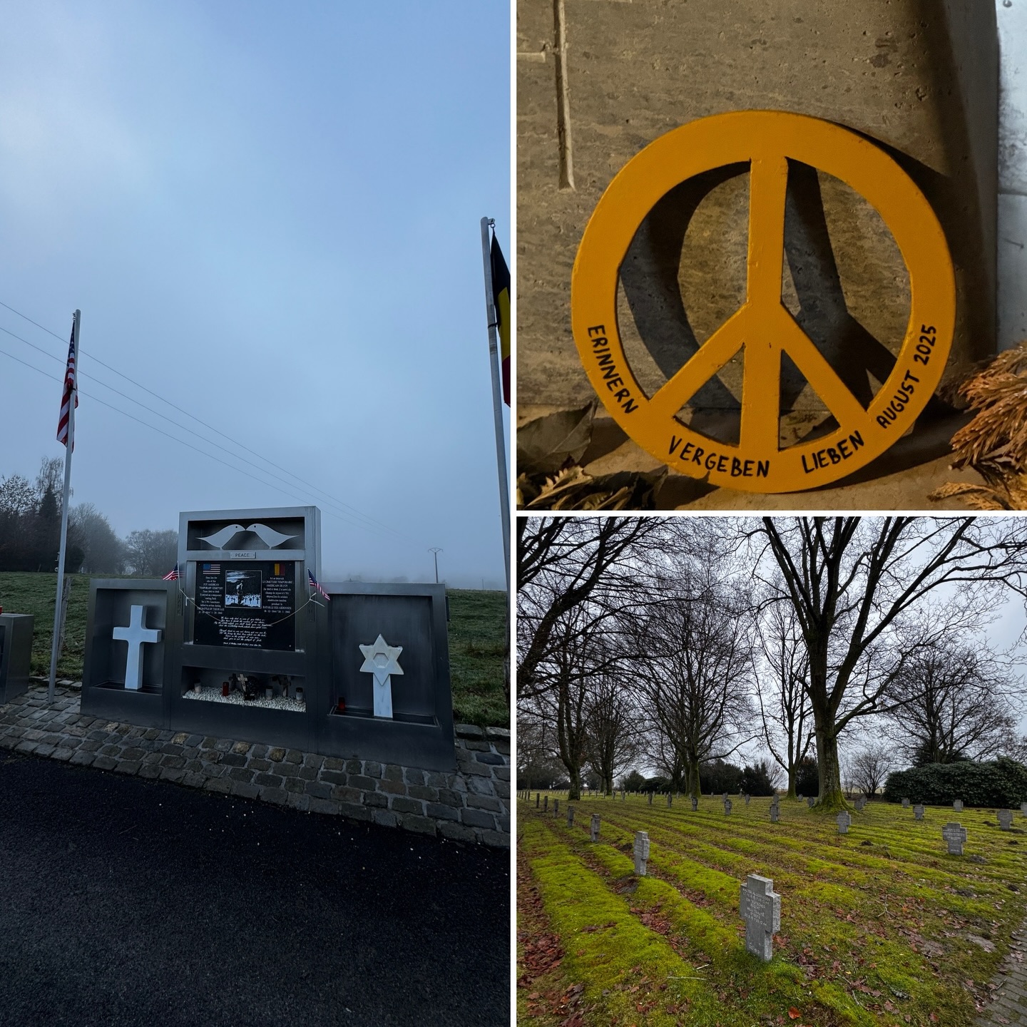 Ihr seid alle nicht vergessen. So viele Leben, unnötig zerstört. Erinnert Euch an sie, auf allen Seiten. Sie hätten alle Freunde sein können, wären gemeinsamen Hobbys nachgegangen, hätten Spaß zusammen haben können, wurden durch ein Regime zu Feinden erklärt, dem die Menschenleben egal waren. Leben, die darauf warteten, gelebt zu werden und denen diese Möglichkeit genommen wurde, sinnlos genommen.
Lasst uns erinnern und lasst uns deren Verlust nicht sinnlos gewesen sein. Lasst uns so leben, dass sie stolz auf uns sein können und nicht bedauern müssen, für unsere Freiheit gestorben zu sein. Lasst uns in Frieden und Liebe leben. Schürt keinen Hass, sie starben für unseren Frieden und unsere Freiheit.
#ardennen #battleofthebulge #bastogne #recogne #warcemetery