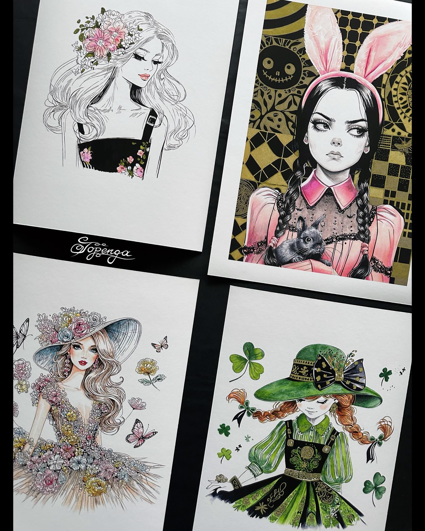 ✨ Four souls. Four stories. Four symphonies.
Each one a quiet spell — woven in lines, shadows, and whispers. From the gentle bloom of Floralia to the enigmatic pulse of Rosa Mortifera, these pieces form a small constellation of spirit and symbolism.
This marks the beginning of an unveiling. In the coming days, I’ll share the secrets, textures, and tales behind each artwork — accompanied by their certificates and storycards.
Signed and sealed, ready to find the ones who feel their call. Which spirit stirs something in you first?
Collect your dreams with @topengaart.
#LimitedEditionArt #ArtWithSoul #FantasyIllustration #FashionIllustrations #IllustrationDrawing #MixedMediaArtwork #BrushPenArt #MarkerArtist #Topenga #TopengaArt