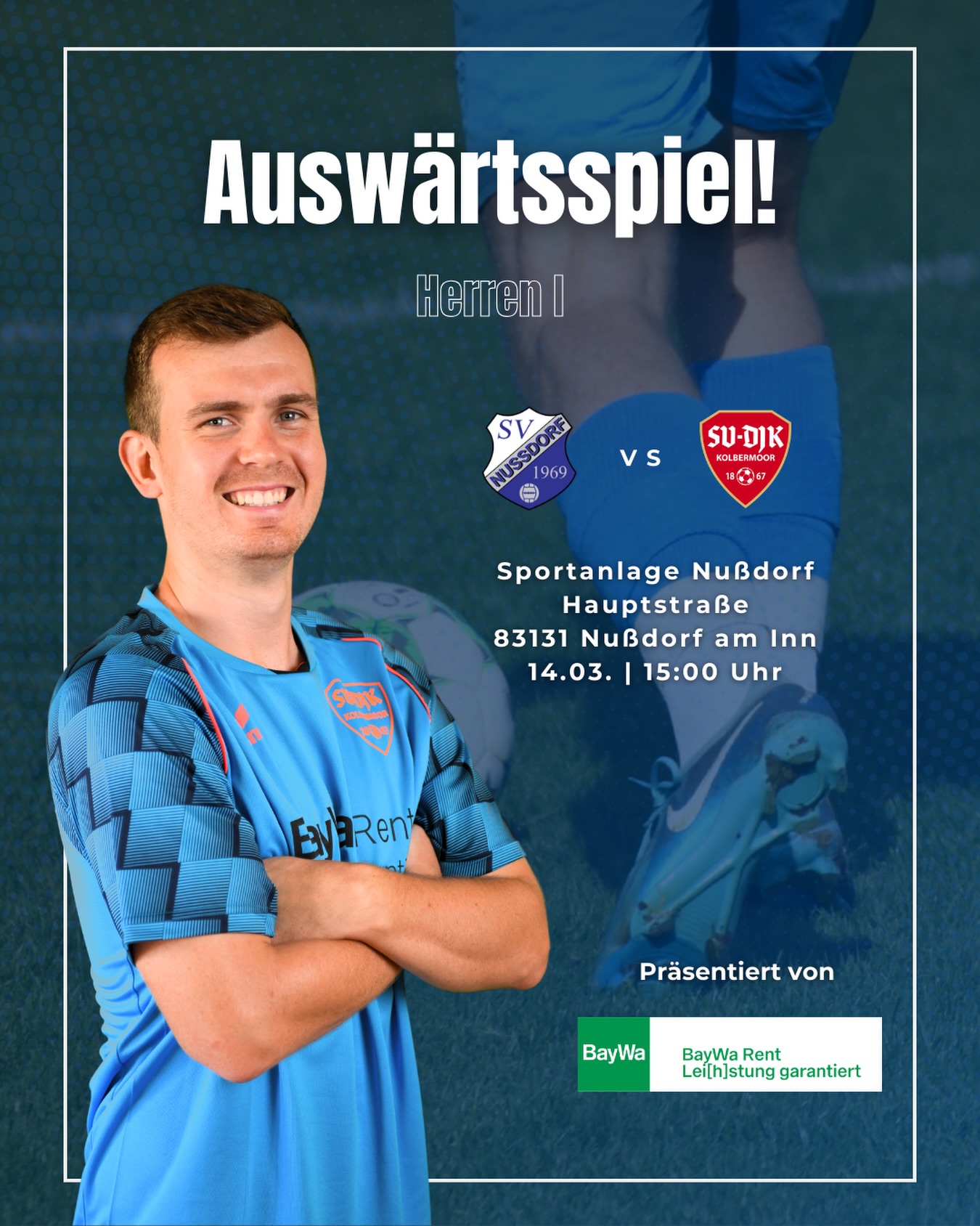 Weiter geht’s! Nach der ärgerlichen Niederlage beim Rückrundenauftakt sind wir heiß auf drei Punkte beim @sv_nussdorf ? Anpfiff ist am Samstag um 15:00 Uhr!
#SVDJKKolbermoor #Auswärtssspiel #UNSschreibtmanGEMEINSAM #Kolbermoor