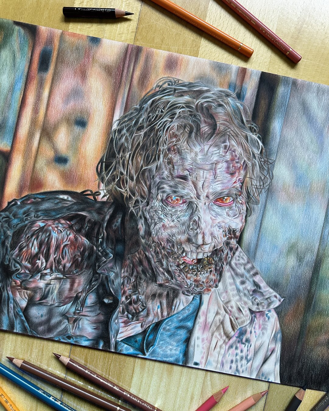 Textures, layers, patience.
When I started working on Exanimus back in 2014, I suddenly found myself with 120 Polychromos pencils — after years of using only 36 colours.
More choice didn’t feel like freedom at first. It felt overwhelming.
But curiosity and stubbornness won. I wanted to understand these colours, learn how to control them, and grow.
And I did. Slowly, one layer at a time. Thousands of hours later, I’m grateful for every step of that journey.
Talent is a beginning — but mastery is built through patience, practice, and a lifetime of learning. As Leonardo da Vinci said: learning never ends.
#ColouredPencilDrawing #ColouredPencilArt #ColoredPencilDrawing #FaberCastellPolychromos #PolychromosPencils #Realisticdrawings #RealismArt #RealisticArtwork #Topenga #TopengaArt