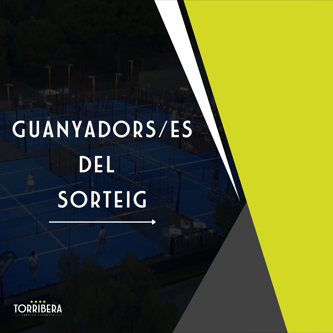 Enhorabona a tots i totes que vau guanyar el sorteig!?
Fins a la pròxima????
#Padel #SorteigPadel #Sorteig #ComplexEsportiuTorribera #PadelSantaColoma