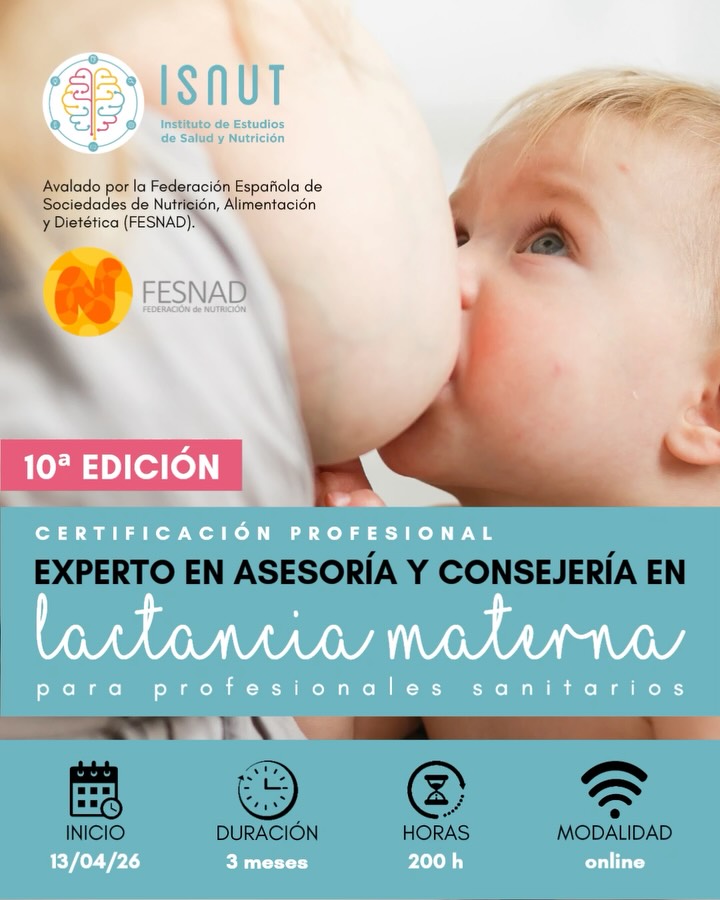 ‼️ HOY EMPEZAMOS ‼️Aún estás a tiempo de unirte ?
? 10ª EDICIÓN: EXPERTO/A EN ASESORÍA Y CONSEJERÍA EN LACTANCIA MATERNA PARA PROFESIONALES SANITARIOS ?
Una completa formación diseñada para mejorar las competencias de los profesionales sanitarios en el manejo de la lactancia y el tratamiento de las dificultades asociadas.
¿Qué encontrarás?
- 100% online e internacional
- Clases teórico prácticas
- Resolución de casos clínicos
- Masterclasses de temáticas específicas
- Contenidos multimedia extra
- Sesiones de tutoría
- Herramientas de trabajo para la práctica clínica
- Foro de debate 24x7
Todo esto impartido por un fantástico profesorado de referencia y amplia experiencia que te proporcionará de una forma dinámica y práctica todos los conocimientos necesarios para trabajar de forma exitosa con mamás y bebés lactantes.
? Inicio: 13 de abril de 2026
⌛️ Duración: 3 meses (+3 meses extra)
ℹ️ Más información: info@isnut.es, en link de nuestra bio y en www.isnut.es ?
.
.
#isnut #isnutformaciones #formacionesquenutren #formaciononline #lactanciamaterna