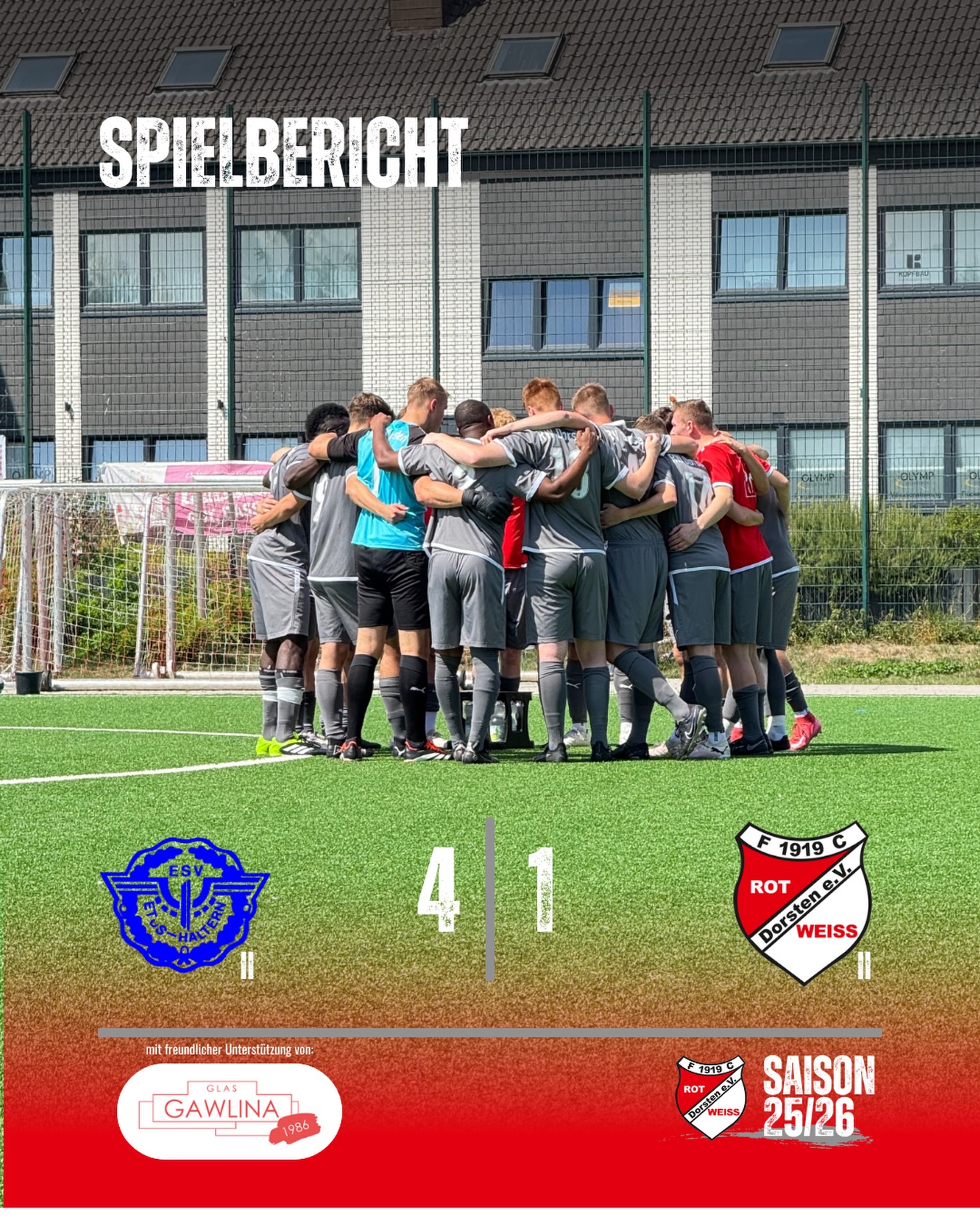 ?⚪ Nichts zu holen für #thezwote ⚽
Unsere zweite Mannschaft unterliegt auswärts bei ETuS Haltern II mit 1:4 (0:1).
Gegen starke Gastgeber fehlte es in vielen Situationen an den richtigen Entscheidungen, zudem war man in den Zweikämpfen häufig einen Schritt zu spät.
? Tore:
⚽ 0:1 | 16‘ Haltern
⚽ 0:2 | 58‘ Haltern
⚽ 0:3 | 60‘ Haltern
⚽ 1:3 | 67‘ Dirk Berger
⚽ 1:4 | 90‘ Haltern
Trotz des Rückschlags gilt:
Kopf hoch – aufgeben ist keine Option! ??⚪
Weiter arbeiten, weiter kämpfen und im nächsten Spiel wieder angreifen!