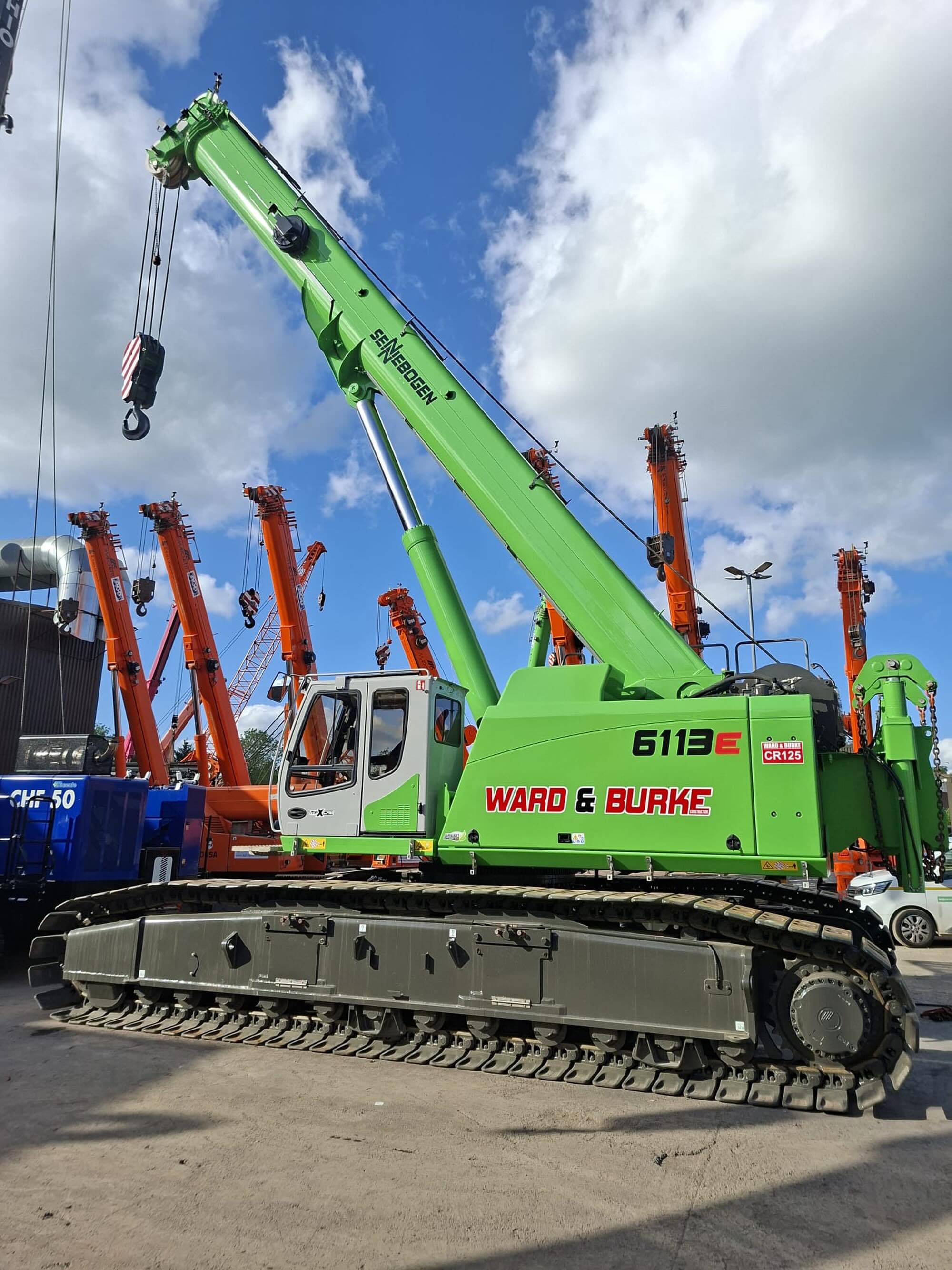 One of Ward and Burke’s @sennebogen_official 6113E, 120 tons #TelescopicCrawlerCranes ready to leave our yard after refurbishment.
The machine had undercarriage repairs and was fully repainted in 2-pack paint by our experienced artisans.
Contact @agde