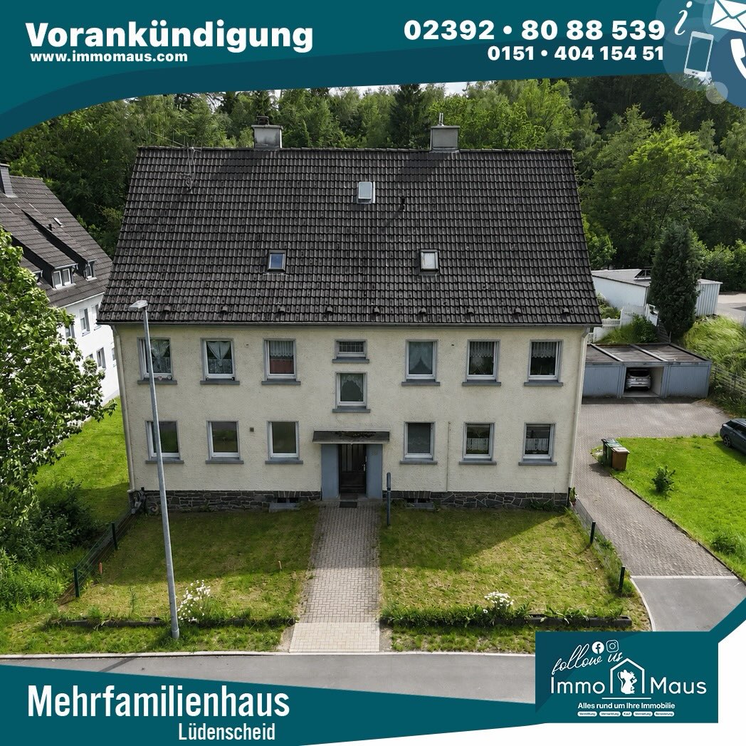 🚨 VORANKÜNDIGUNG – Mehrfamilienhaus als Kapitalanlage in Lüdenscheid! 🏡💰
Sie sind auf der Suche nach einer attraktiven Kapitalanlage mit Entwicklungspotenzial? Dann sollten Sie sich dieses Objekt unbedingt vormerken! 👌
📍 Lüdenscheid-Brünninghausen
🏠 Ca. 300 m² Wohnfläche
🌳 Ca. 1.129 m² Grundstück
🏘️ 6 Wohneinheiten – davon 3 vermietet und 3 leerstehend
🚗 5 vermietete Garagen
🅿️ Potenzial für 3 zusätzliche Stellplätze zur Vermietung
🔥 Gasheizung aus dem Jahr 2002
💶 Soll-Miete ca. 28.000 € Jahresnettokaltmiete
📈 Aktuelle Jahresnettokaltmiete: 15.444 €
🏗️ Zusätzliche Entwicklungsmöglichkeiten durch weitere Garagen auf dem großzügigen Grundstück
✨ Diese Immobilie bietet eine interessante Investitionsmöglichkeit für Kapitalanleger, die neben laufenden Mieteinnahmen auch erhebliches Wertsteigerungs- und Entwicklungspotenzial suchen.
📢 Das Exposé befindet sich derzeit in Vorbereitung.
📞 Sie haben Interesse oder möchten bereits jetzt weitere Informationen erhalten? Dann melden Sie sich gerne bei uns!
🐭 Ihr Immo Maus Team
🏠 Alles rund um Ihre Immobilie
#Immobilien #Kapitalanlage #Mehrfamilienhaus #investment